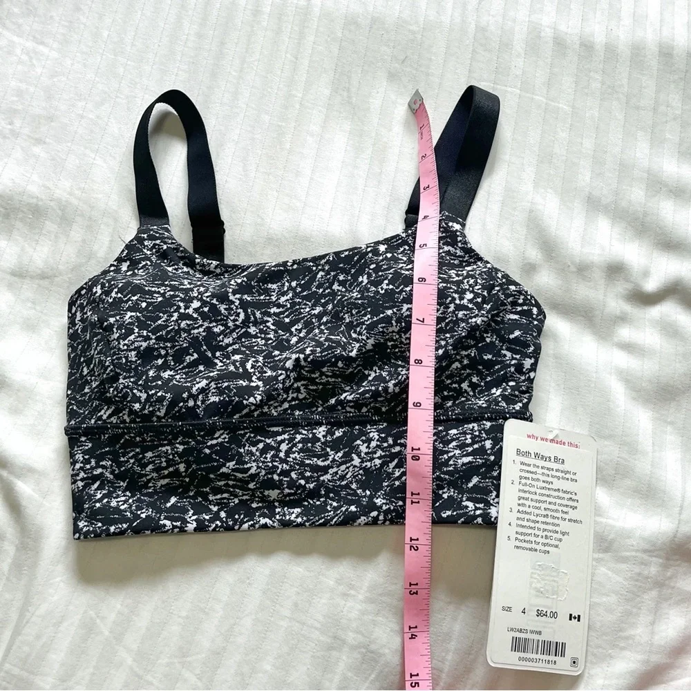 NWT Lululemon Both Ways Bra Iced Wave White Black size 4 - Picture 14 of 14